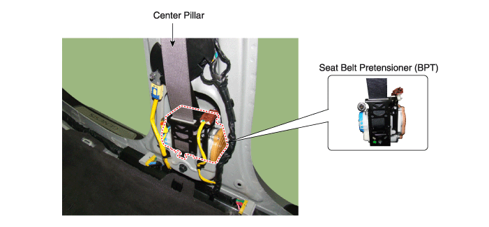 Hyundai Genesis  Seat Belt Pretensioner (BPT) Components and